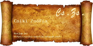Csiki Zsófia névjegykártya