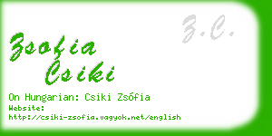 zsofia csiki business card